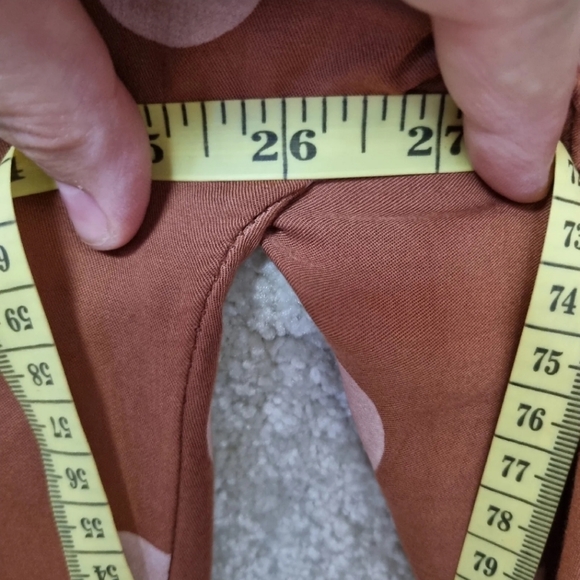 Made In Italy Top Lagenlook One Size Brown Pink Polka Dot Short Sleeve Oversized - Picture 6 of 8